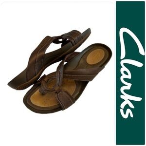 Clarks Brown Genuine Leather Sandals